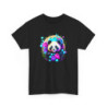 T-shirt Panda Fleurs Néon – Tee Shirt Mignon Fantaisie Blanc Noir Gris – Design Animal Coloré S à 3XL