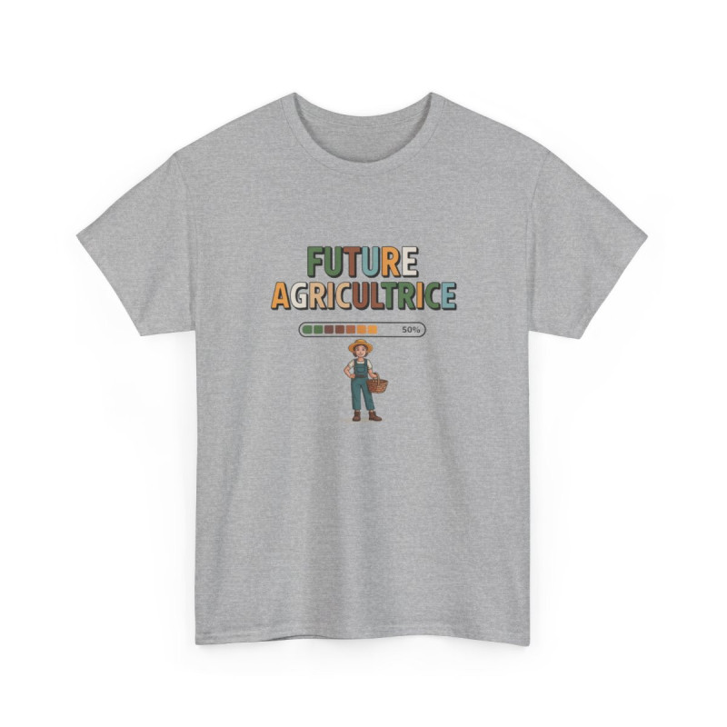 T-shirt Future Agricultrice Fille – Tee Shirt Métier Rêvé Enfant Blanc Gris – Design Ferme et Nature S à 3XL