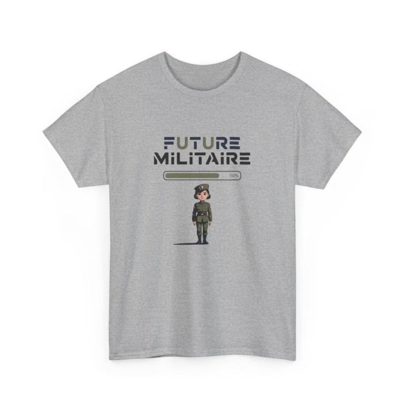 T-shirt Future Militaire Femme – Tee Shirt Blanc Gris Métier Armée Française – Design Uniforme Patriote S à 3XL