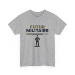 T-shirt Futur Militaire Homme – Tee Shirt Blanc Gris Vocation Armée Française – Design Uniforme Patriote S à 3XL