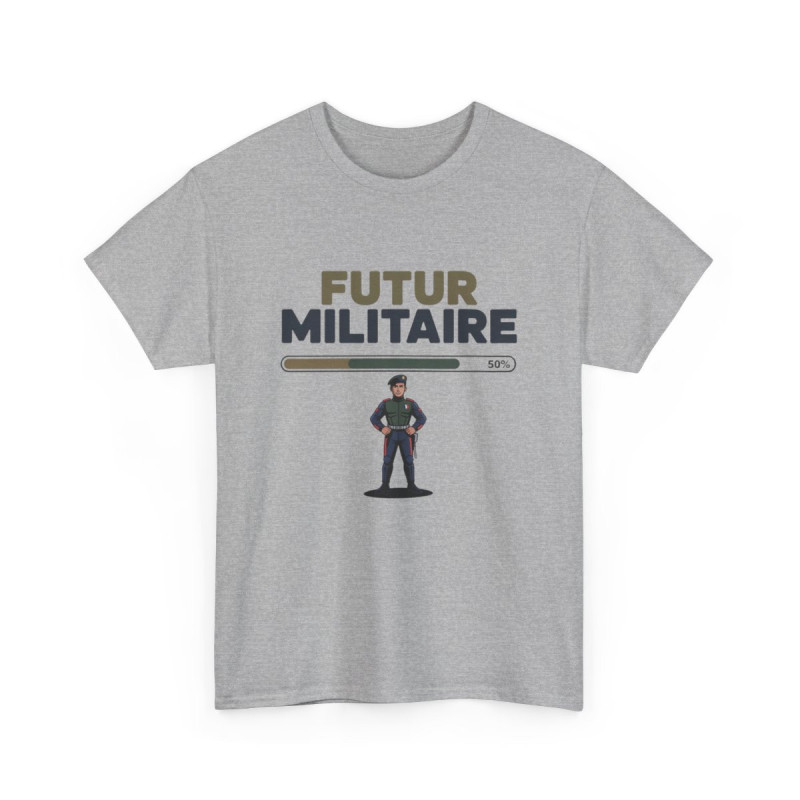 T-shirt Futur Militaire Homme – Tee Shirt Blanc Gris Vocation Armée Française – Design Uniforme Patriote S à 3XL