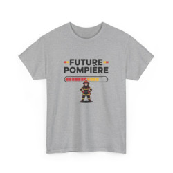 T-shirt Future Pompière Femme – Tee Shirt Blanc Gris Métier Sapeur-Pompier – Design Fille Courage Secours S à 3XL