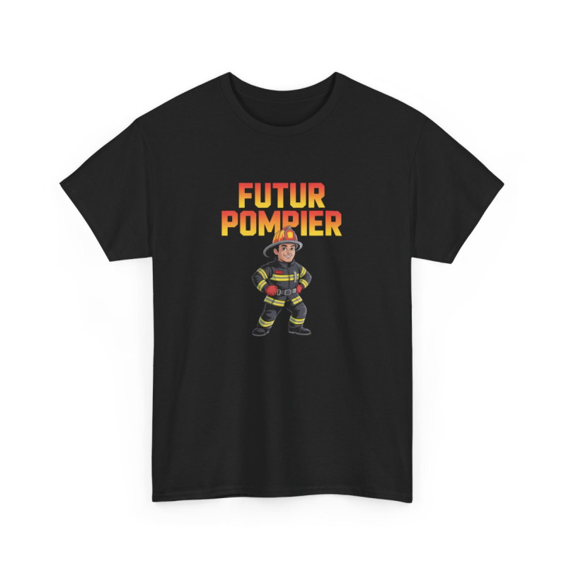 T-shirt Futur Pompier Homme – Tee Shirt Noir Sapeur-Pompier Vocation – Design Héros Feu Cartoon S à 3XL