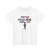 T-shirt Future Policière Femme – Tee Shirt Blanc Gris Métier Police Nationale – Design Tricolore S à 3XL