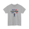 T-shirt Future Policière Femme – Tee Shirt Blanc Gris Métier Police Nationale – Design Tricolore S à 3XL