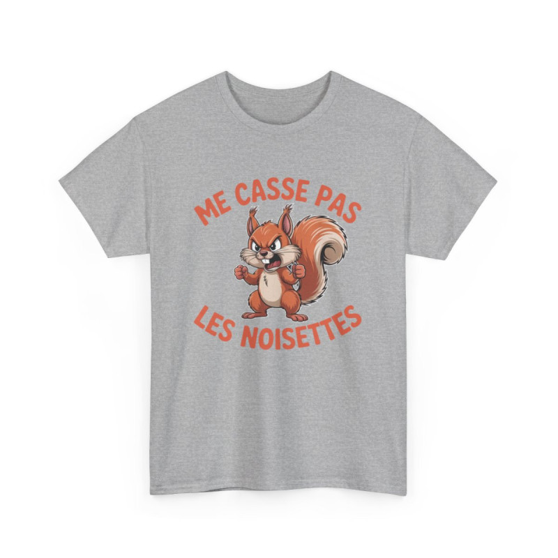 T-shirt Humour Me Casse Pas Les Noisettes – Écureuil Fâché – Cadeau Original Homme Femme – Tee-shirt Noir Gris Blanc