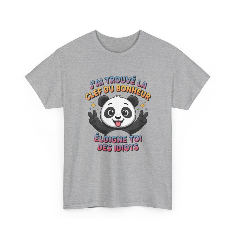 Tee Shirt Humour Panda – T-shirt Message Drôle "Éloigne-toi des Idiots" – Cadeau Mignon