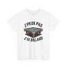 Tee Shirt Billard Humour – T-shirt Blanc ou Gris "J’peux pas j’ai Billard" – Cadeau Joueur de Billard S à 3XL