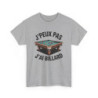 Tee Shirt Billard Humour – T-shirt Blanc ou Gris "J’peux pas j’ai Billard" – Cadeau Joueur de Billard S à 3XL