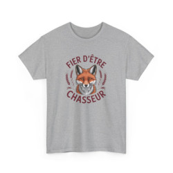 T-shirt Fier d’Être Chasseur – Visuel Renard Sauvage – Style Nature et Rural – Adulte