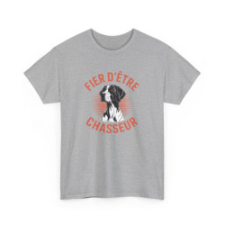 Tee-Shirt Chasseur Chien de Chasse – T-shirt Fier d’Être Chasseur – Pointer Braque Illustration