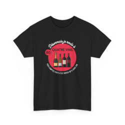 Tee-Shirt Noir Humour Vin –...