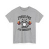 Tee-Shirt J’Peux Pas J’Ai Crossfit – T-shirt Blanc ou Gris Sport – Design Raton Laveur Musclé – Humour Fitness