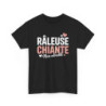 Tee-Shirt Noir Râleuse Chiante Mais Adorable  T-shirt Femme Coton Humour Attitude  Cadeau Drôle et Mignon pour Elle