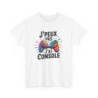 Tee-Shirt J’Peux Pas J’Ai Console – T-shirt Blanc ou Gris Coton Gamer – Manette Multicolore – Humour Geek Jeu Vidéo
