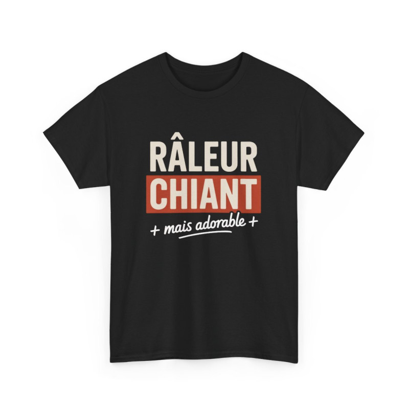 T-shirt Noir Homme Humour Râleur Chiant Adorable – Tee Shirt Message Drôle – Cadeau Déconne Adulte Original