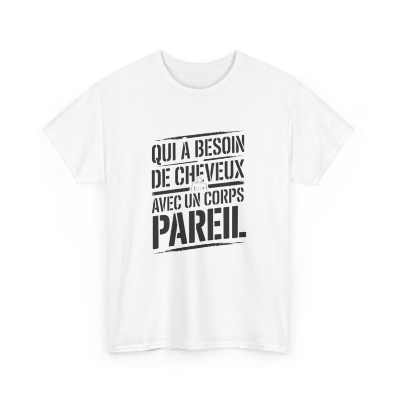 T-shirt Homme Chauve Humour – Tee-shirt Drôle "Pas Besoin de Cheveux" Idée cadeau Amusant