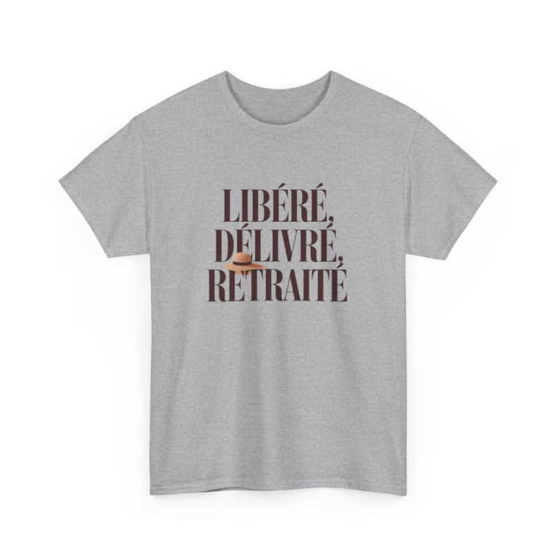 T-shirt Homme Libéré Délivré Retraité  Tee Shirt Humour Départ Retraite  Cadeau Original Chapeau Illustration