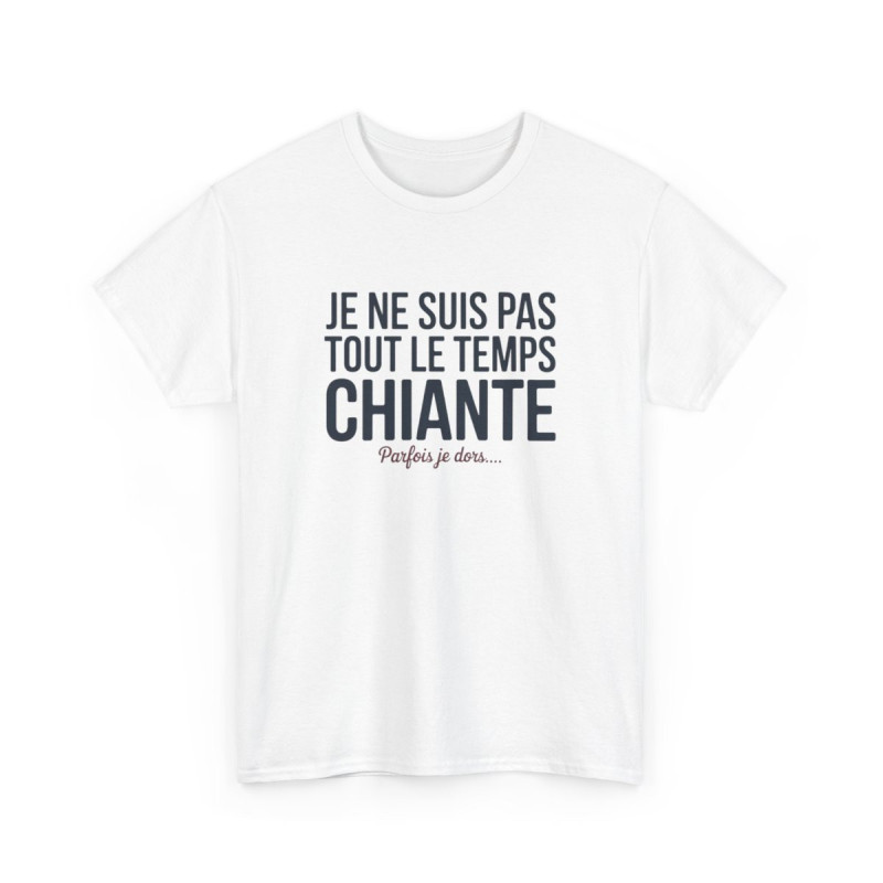 T-shirt Femme Drôle Je Ne Suis Pas Chiante Tee Shirt Humour Parfois Je Dors Blanc ou Gris Sport Idée Cadeau Rigolo