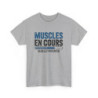T-shirt Unisexe Muscles en Cours Tee Shirt Drôle Fitness Sport Veuillez Patienter  Cadeau Musculation