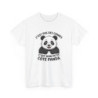 T-shirt Panda Humour Unisexe  C’est Pas Des Cernes C’est Mon Petit Côté Panda Blanc & Gris Coton Mignon S-3XL