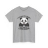 T-shirt Panda Humour Unisexe  C’est Pas Des Cernes C’est Mon Petit Côté Panda Blanc & Gris Coton Mignon S-3XL