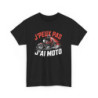 T-shirt Homme Motard Noir  J’peux Pas J’ai Moto  Tee-shirt Biker Rouge et Blanc Coton Confort S-3XL