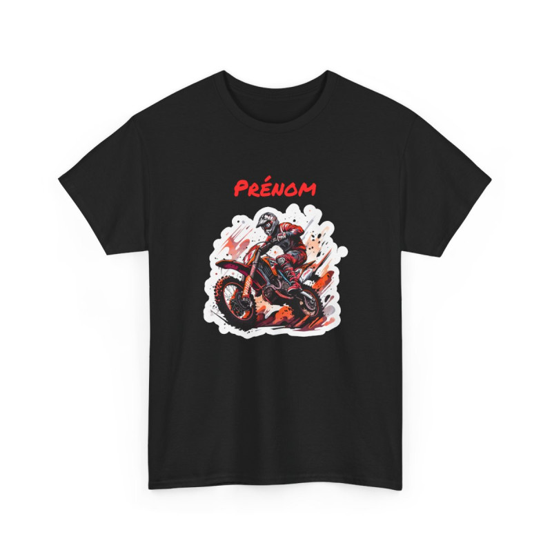 Tee-Shirt Motocross Personnalisable Prénom T-Shirt Noir Adulte Pilote Moto Cross  Cadeau Sport Mécanique Coton S à 3XL