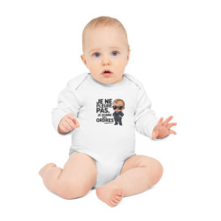 Body Bébé Drôle “Je Donne des Ordres” – Cadeau Original Naissance – Manche Longue Coton Blanc – Petit Patron Rigolo