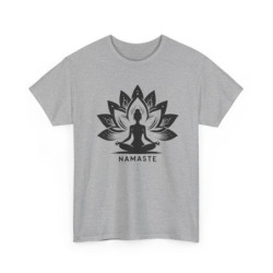 Tee-Shirt Femme Yoga “Namaste” – T-Shirt Méditation Zen – Blanc ou Gris Coton Confortable S à 3XL