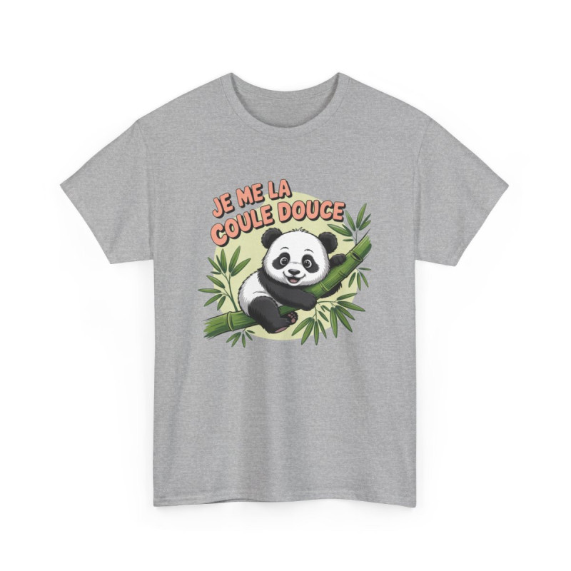 Tee-Shirt Panda Mignon “Je Me La Coule Douce” – T-Shirt Humour Relax Unisexe – Blanc Gris ou Noir S à 3XL