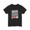 T-shirt Message Positif Solidaire – Seul Ensemble Rose sur Noir – Tee Shirt Noir Adulte Citation Amour & Équipe