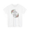 T-shirt Femme Citation Rire Charlie Chaplin – Tee Shirt Blanc ou Gris Fleurs – Message Positif et Poétique