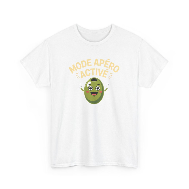 T-shirt Mode Apéro Activé – Tee Shirt Blanc, Gris ou Noir – Olive Drôle Humoristique Soirée et Apéro Coton