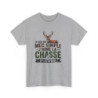 T-shirt Chasseur Homme Mec Simple J’aime la Chasse avec Cerf  Cadeau Humour Chasse Tee Shirt Blanc ou Gris