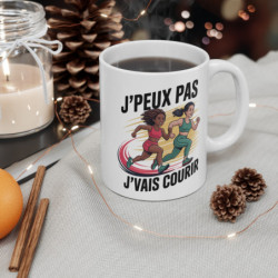 Tasse Running Femme 325ml – J’peux pas j’vais Courir – Mug Humour Sport Fitness Jogging Cadeau Motivation