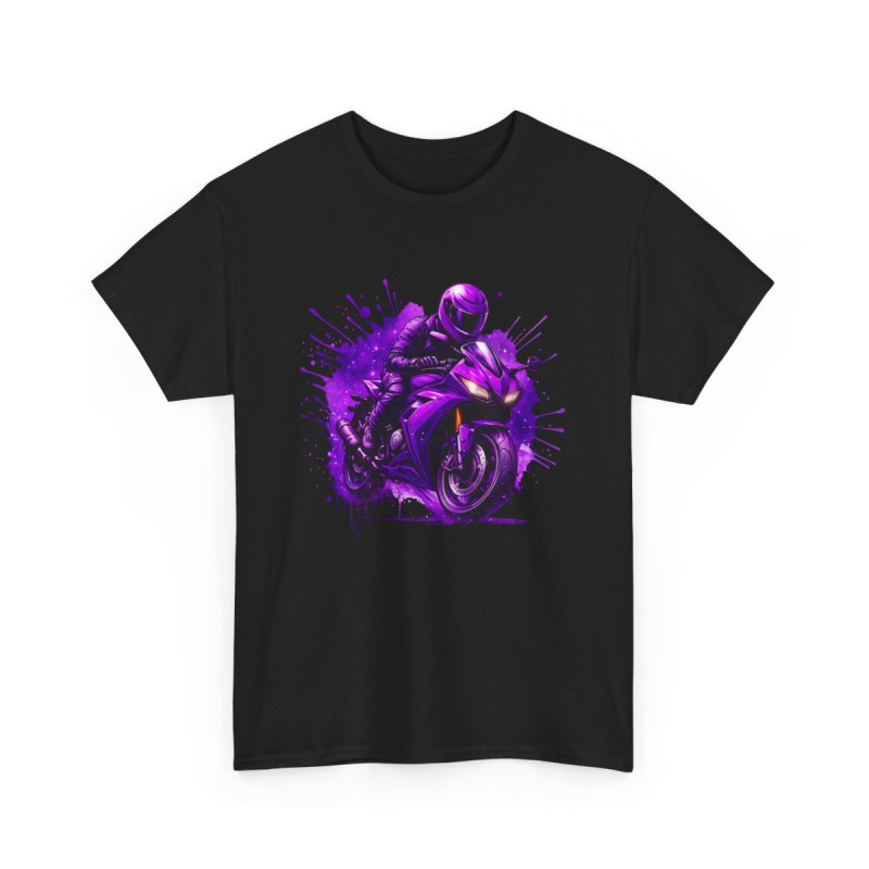 T-shirt Moto Homme Motard Violette – Tee-shirt Racing Sport – Cadeau Biker Vitesse Deux Roues Rider