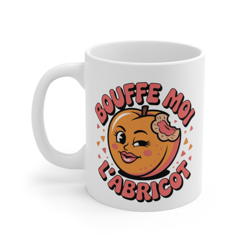 Tasse Humour Bouffe Moi l’Abricot – Mug Drôle Fruit Sexy – Cadeau Insolite Femme Homme 325ml