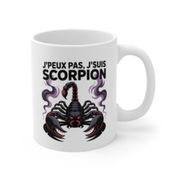 Tasse Astrologie Scorpion – Mug Zodiaque Noir “J’peux Pas J’suis Scorpion” – Cadeau Horoscope Céramique 325ml