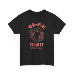 T-shirt Unisexe Koi Poisson Japonais – Tee-shirt Yin Yang “Light Can’t Exist Without Dark” – Zen Blanc Gris Noir
