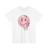 Tee-shirt Unisexe Smiley Fondu Rose – T-shirt Graphique Streetwear – Mode Urbaine Créative Adulte S à 3XL