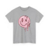 Tee-shirt Unisexe Smiley Fondu Rose – T-shirt Graphique Streetwear – Mode Urbaine Créative Adulte S à 3XL