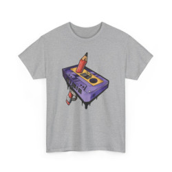 Tee-shirt Unisexe Cassette Crayon Rétro  T-shirt Graphique Vintage Années 90 Cadeau Nostalgique Musique S à 3XL