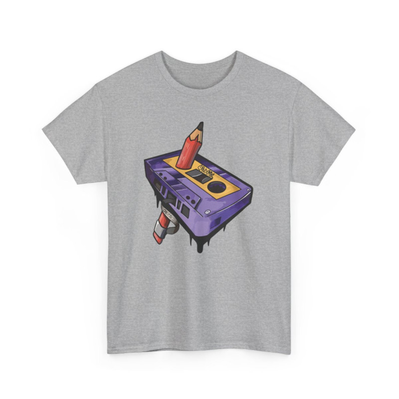Tee-shirt Unisexe Cassette Crayon Rétro  T-shirt Graphique Vintage Années 90 Cadeau Nostalgique Musique S à 3XL