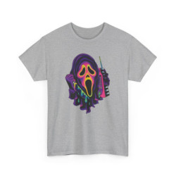 Tee-shirt Unisexe Masque Horreur Coloré – T-shirt Graphique Pop Art Terreur – Illustration Halloween Adulte S à 3XL