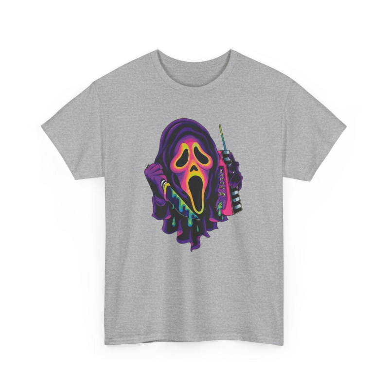 Tee-shirt Unisexe Masque Horreur Coloré – T-shirt Graphique Pop Art Terreur – Illustration Halloween Adulte S à 3XL