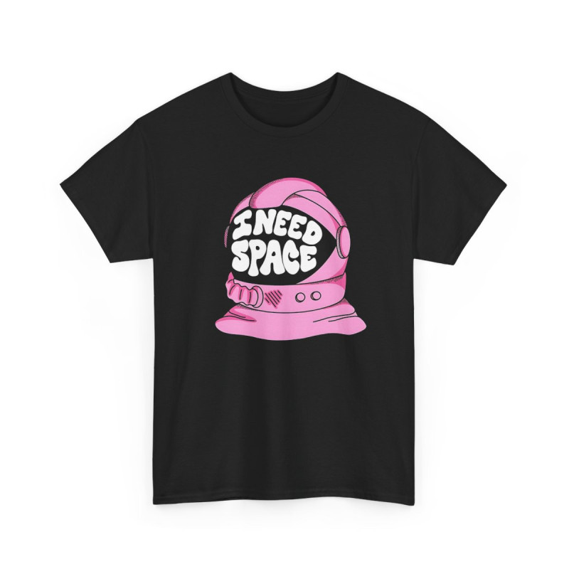 Tee-shirt Unisexe I Need Space Casque Spatial – T-shirt Noir Humour Galaxie – Graphique Rétro Science Fiction S à 3XL