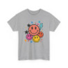 Tee-shirt Unisexe Smileys Multicolores Positifs T-shirt Pop Art Fun et Coloré Design Vibes Heureuses S à 3XL