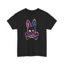 Tee-shirt Unisexe Lapin Crâne Multicolore – T-shirt Camouflage Pop Graphique – Streetwear Alternatif S à 3XL