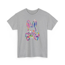 Tee-shirt Unisexe Lapin Crâne Multicolore – T-shirt Camouflage Pop Graphique – Streetwear Alternatif S à 3XL